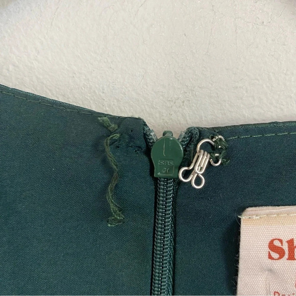 NWT Showpo RICHMOND JACQUARD FLORAL LONG SLEEVE RUCHED MINI DRESS GREEN SZ 4 - Picture 6 of 15